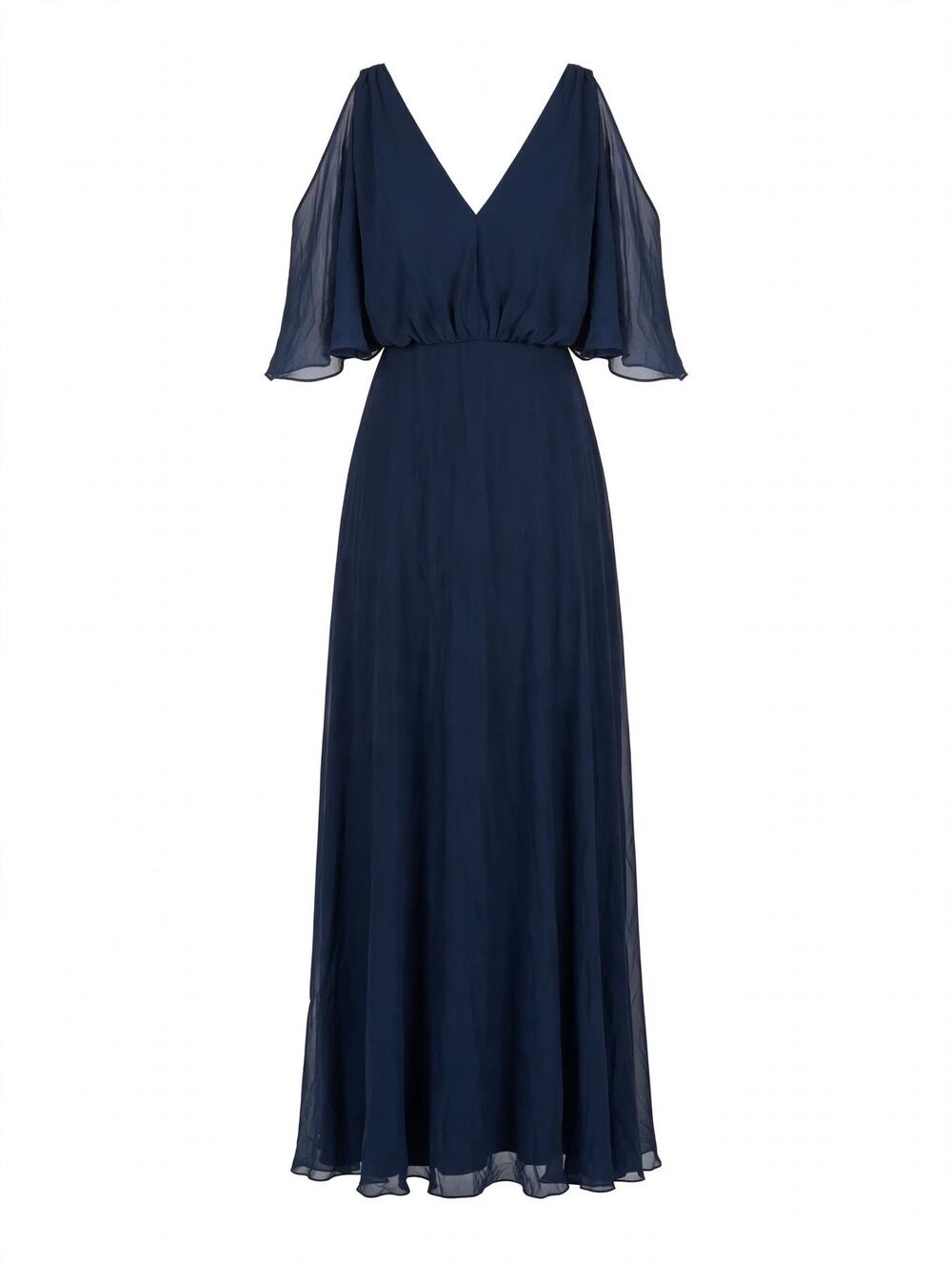 After Six V-Neck Split Sleeve Blouson Bodice Maxi Dress (Style: 1565) 10R NWT